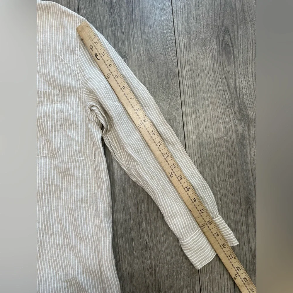 FAHERTY Linen Laguna Maxi Dress in Gus-Golden Sun Striped Size Medium - Picture 7 of 11